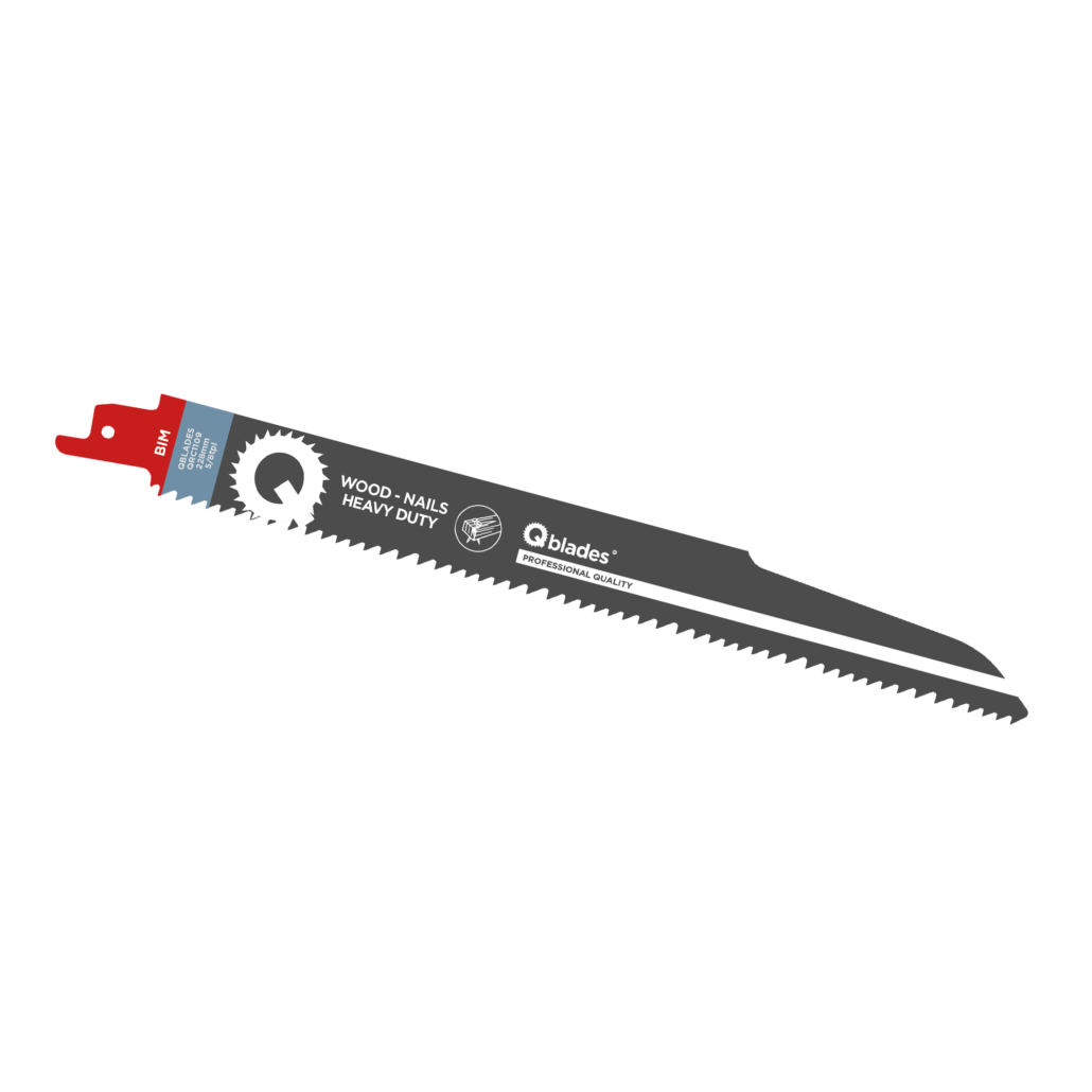 Qblades Reciprozaagblad Hout met spijkers, BIM, 5/8tpi – 228mm