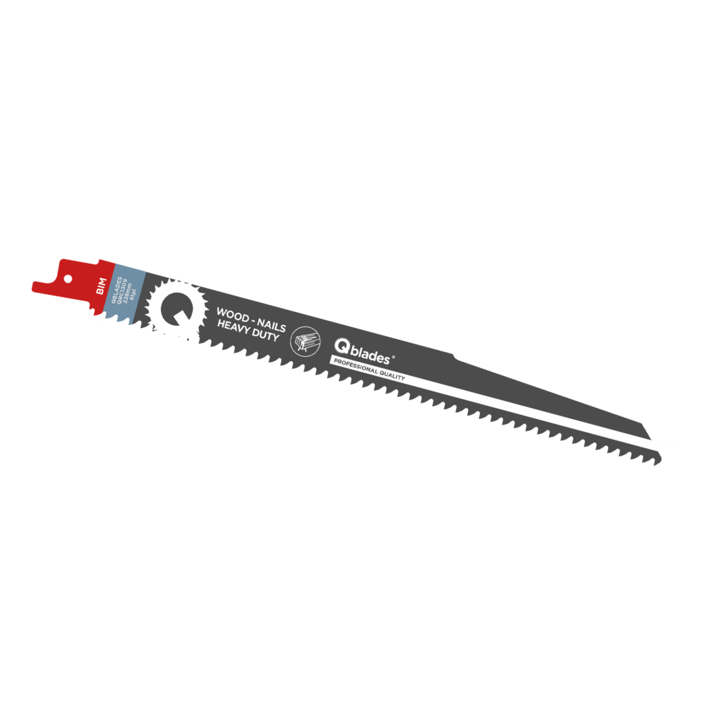Qblades Reciprozaagblad Hout met spijkers, BIM, 6tpi – 228mm