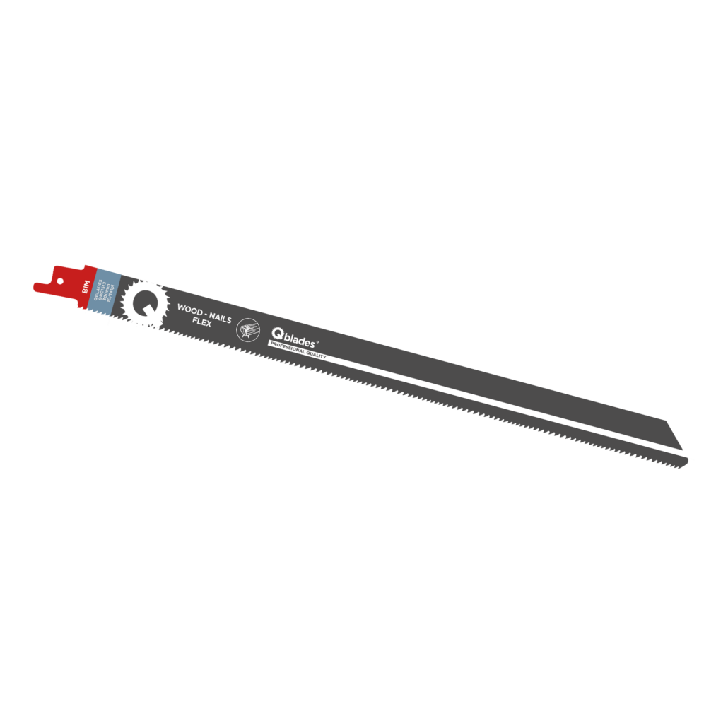 Qblades Reciprozaagblad Hout met spijkers, Flexibel, BIM, 10/14tpi – 304mm