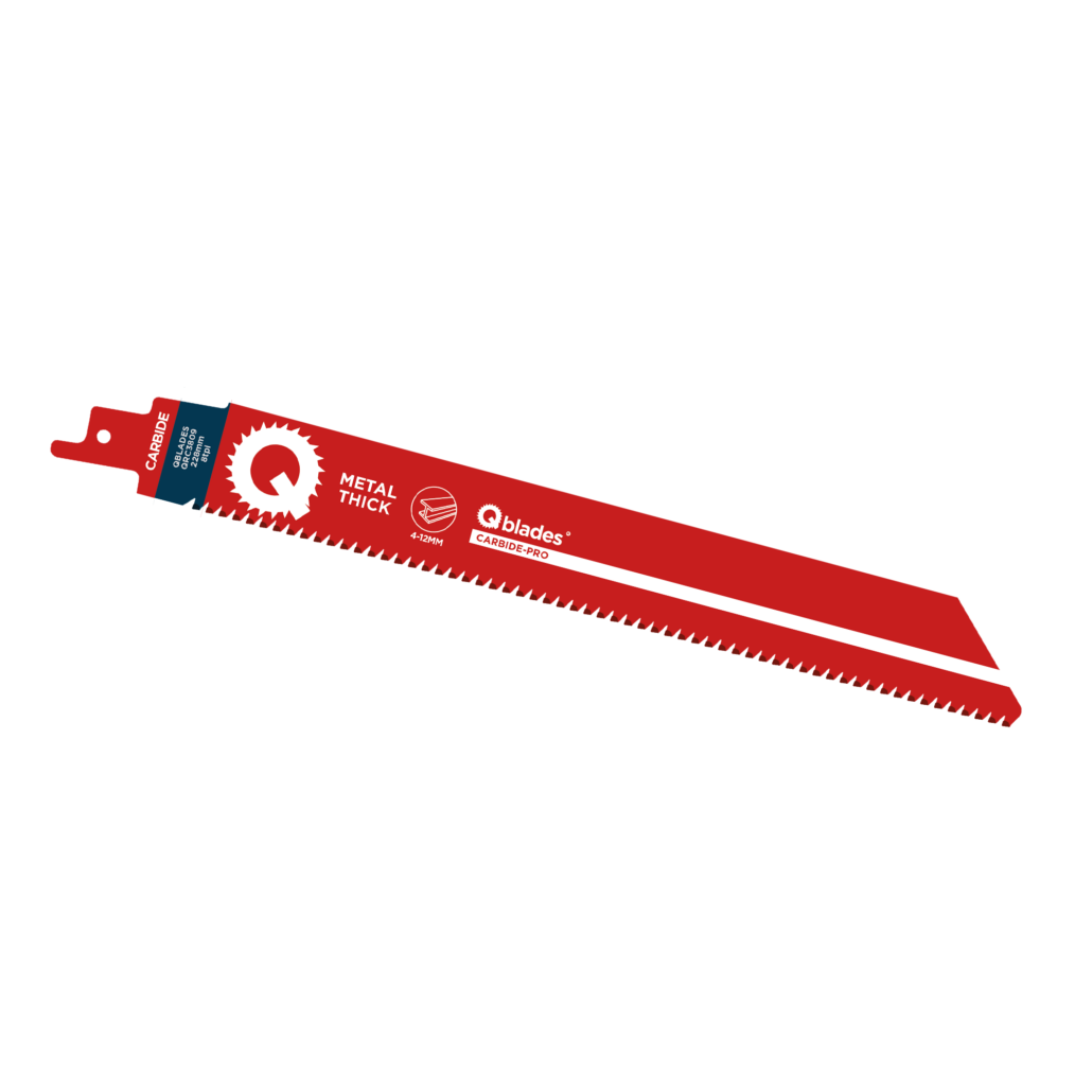 Qblades Reciprozaagblad Dik Metaal, Staal tot 12mm, CARB, 8tpi – 228mm, 50x longer life