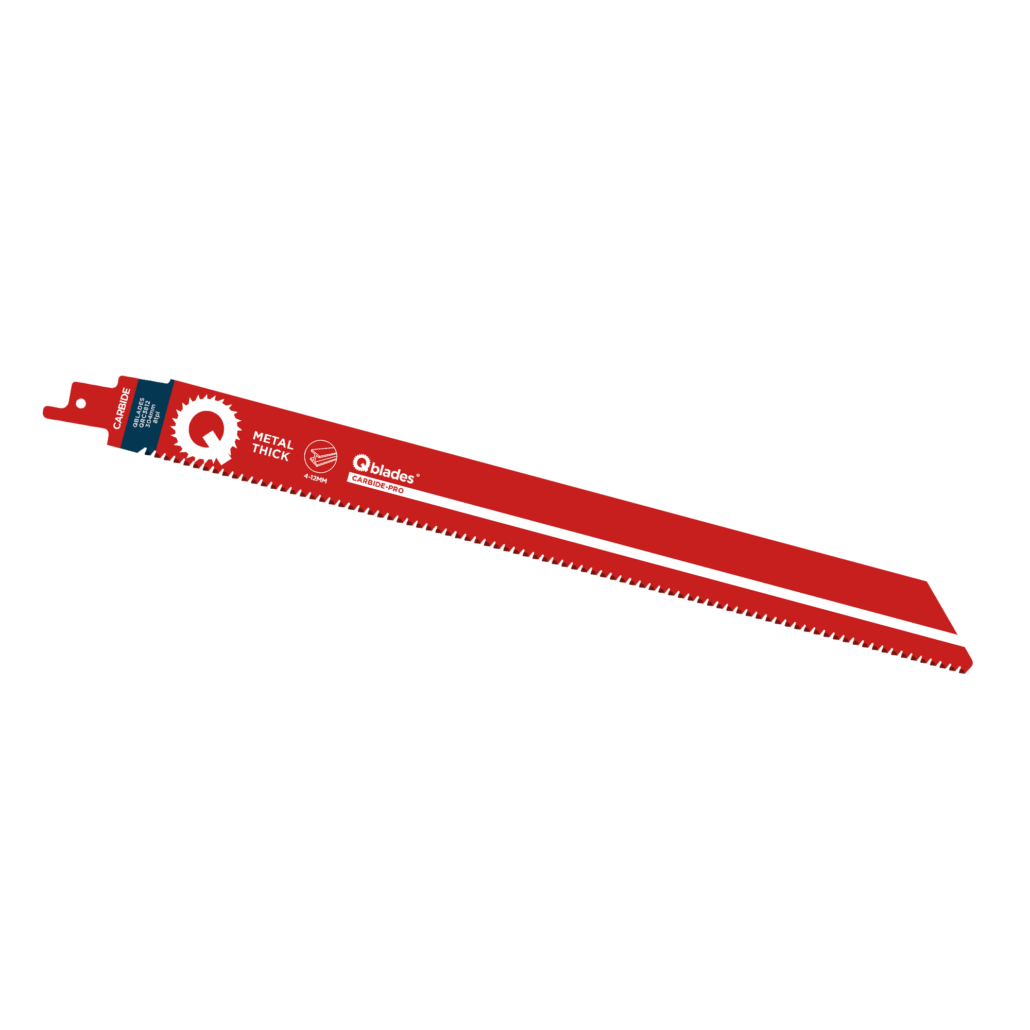 Qblades Reciprozaagblad Dik Metaal, Staal tot 12mm, CARB, 8tpi – 304mm, 50x longer life