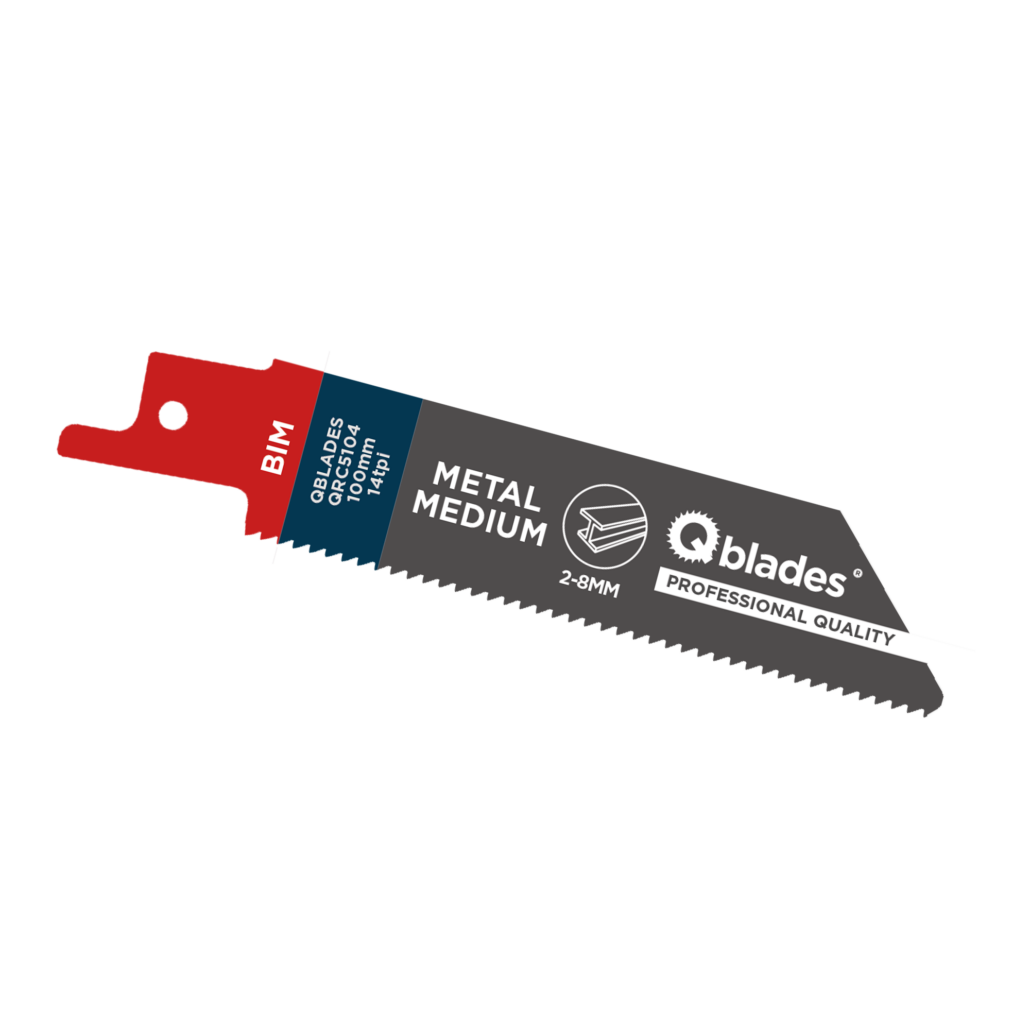Qblades Reciprozaagblad Medium Metaal, Staal tot 8mm, BIM, 14tpi – 100mm