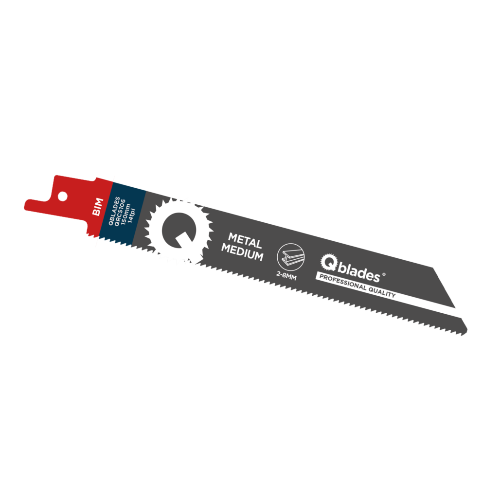 Qblades Reciprozaagblad Medium Metaal, Staal tot 8mm, BIM, 14tpi – 150mm