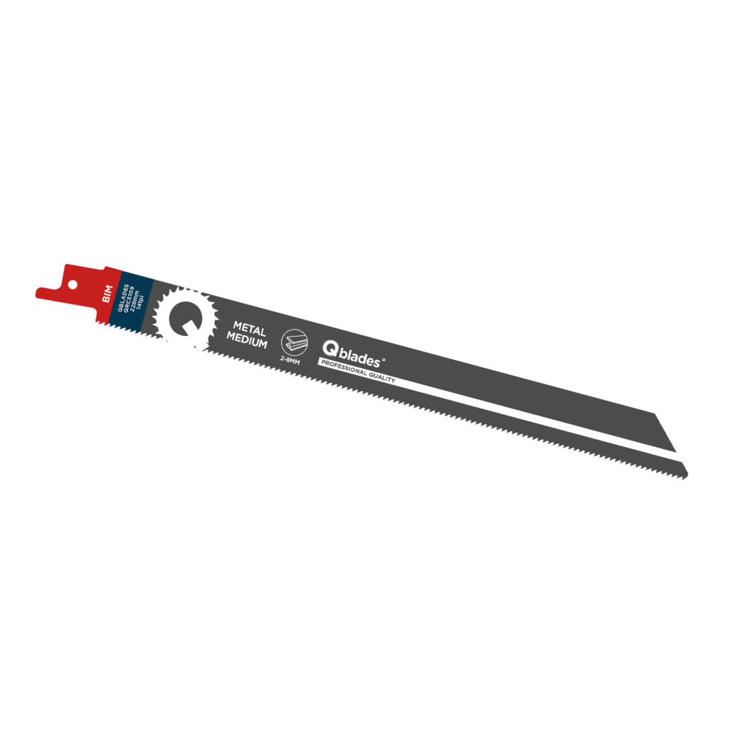 Qblades Reciprozaagblad Medium Metaal, Staal tot 8mm, BIM, 14tpi – 228mm