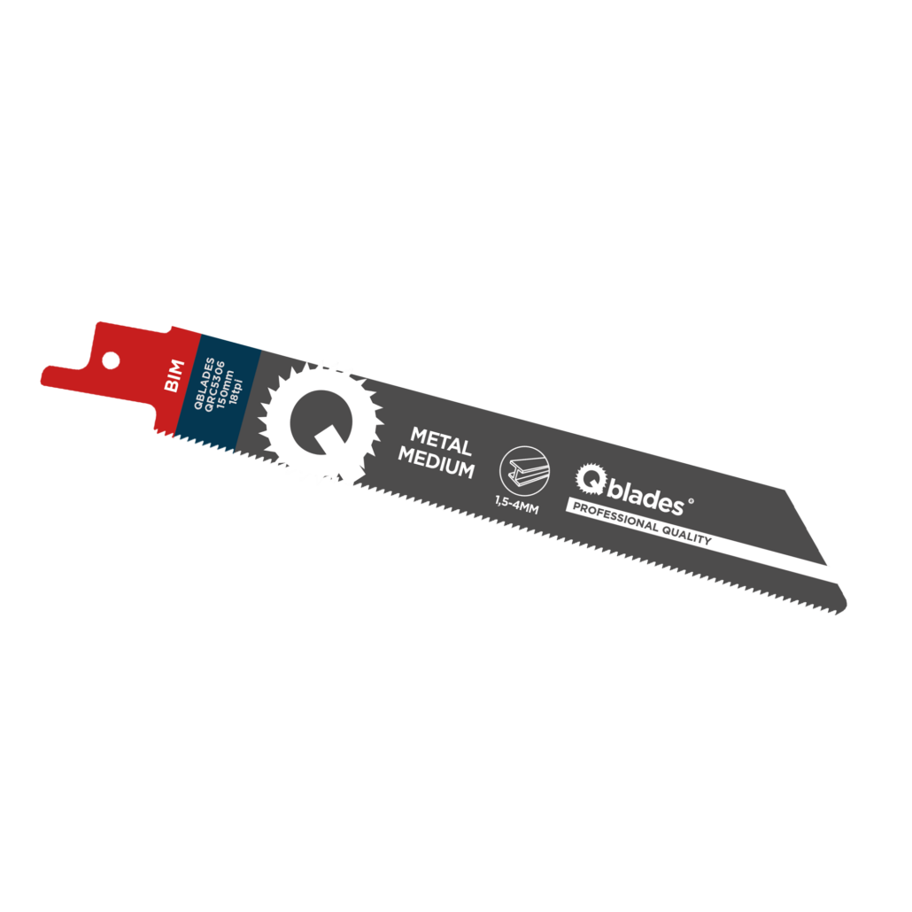 Qblades Reciprozaagblad Medium Metaal, Staal tot 4mm, BIM, 18tpi – 150mm