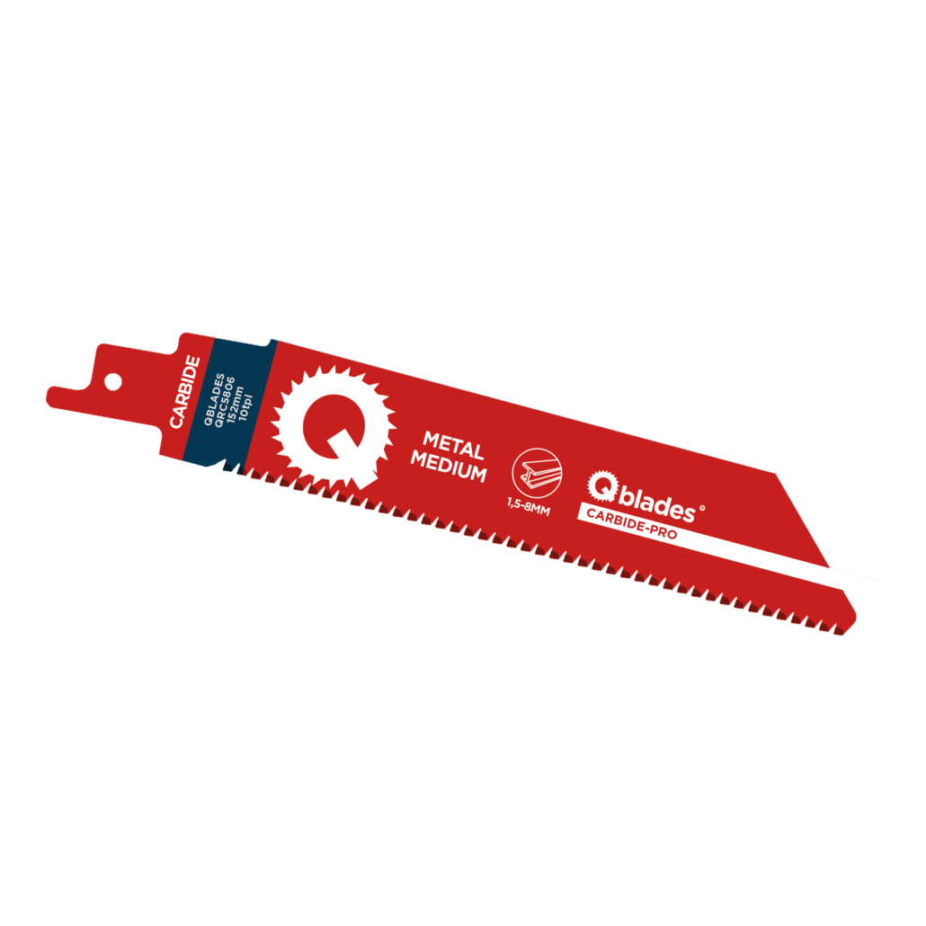 Qblades Reciprozaagblad Medium Metaal, Staal tot 8mm, CARB, 10tpi – 151mm, 50x longer life