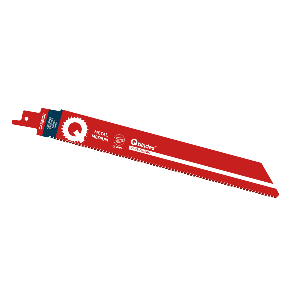 Qblades Reciprozaagblad Medium Metaal, Staal tot 8mm, CARB, 10tpi – 228mm, 50x longer life