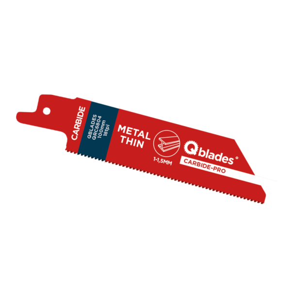 Qblades Reciprozaagblad Dun Metaal, Staal tot 1,5mm, CARB, 18tpi – 102mm, 50x longer life