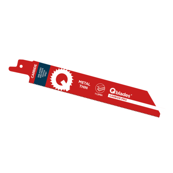 Qblades Reciprozaagblad Dun Metaal, Staal tot 1,5mm, CARB, 18tpi – 150mm, 50x longer life