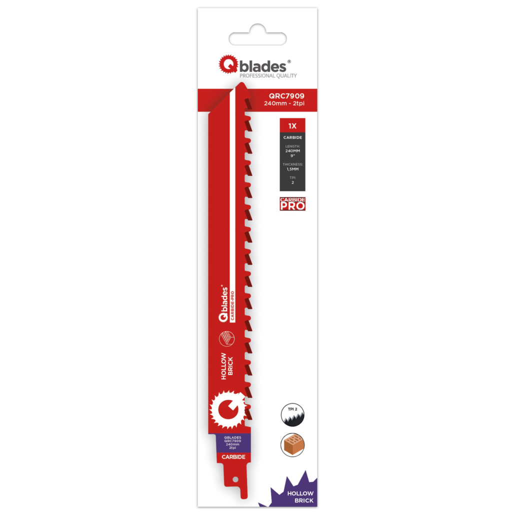 Qblades Reciprozaagblad Holle Steen, CARB, 2tpi – 240mm, 50x longer life