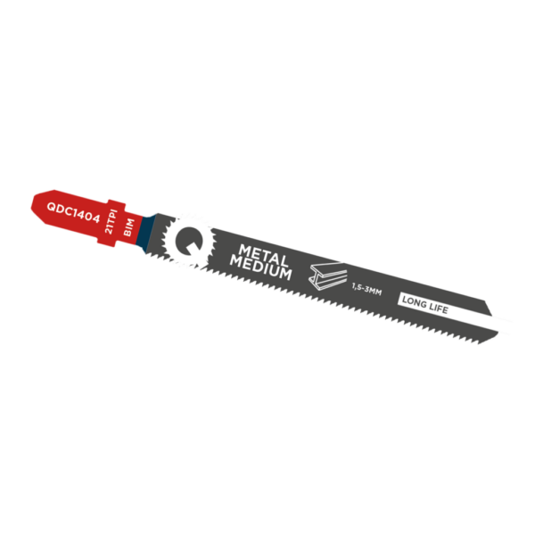 Qblades Decoupeerzaagblad Medium Metaal, Staal tot 3mm, BIM, 21tpi – 91mm