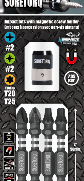 Sure Torq Bitset 50mm (PZ2,PH2,TX20,TX25 + magneet)