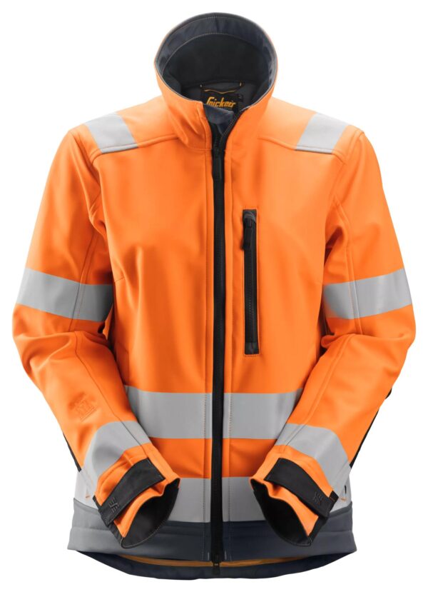 AllroundWork, High-Vis Softshell Damesjack Klasse 2/3