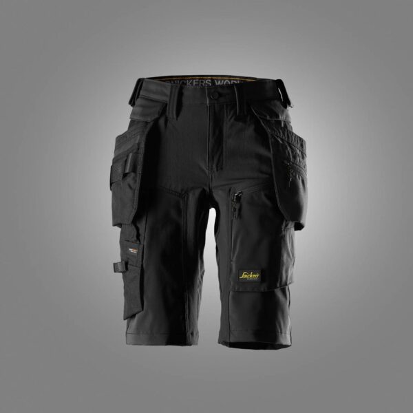 AllroundWork Dames Stretch Werkshorts met Afneembare Holsterzakken