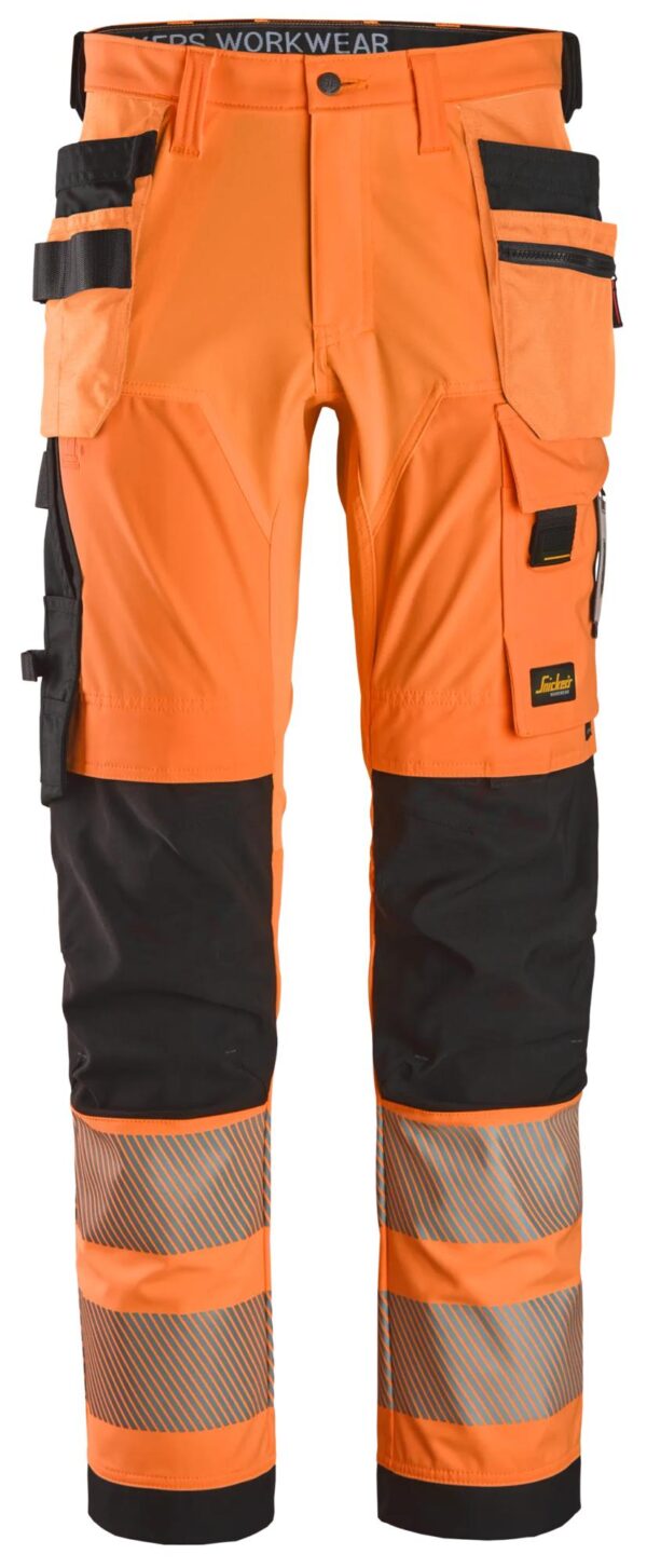 High-Vis, Klasse 2, 4-Way Stretch Werkbroek met Holsterzakken