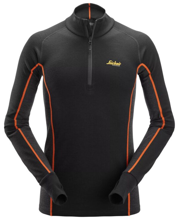Merino Basislaag Stay Warm Top met Halve Rits