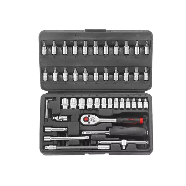 1/4" Doppenset 6-kant 46 delig