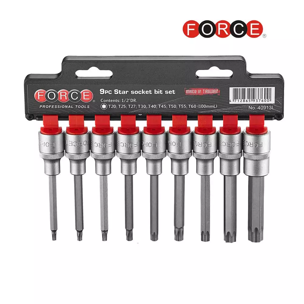 9-delig 1/2"DR. Torx bitdoppenset (100mmL)