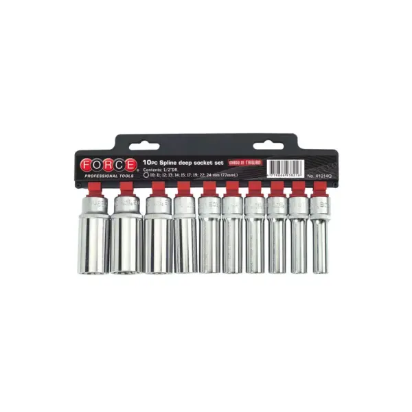 1/2" Doppenset lang Veeltand10 delig