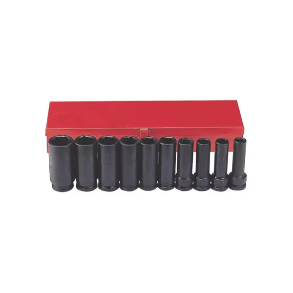 10-delige 1/2" slagmoersleutelset met lange doppen