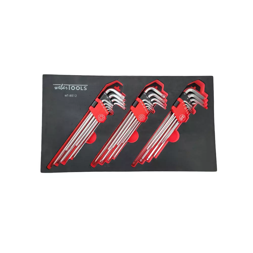 Haakse Torx, Torx-H & Inbus Sleutelset (Extra Lang) 27-delig SKU